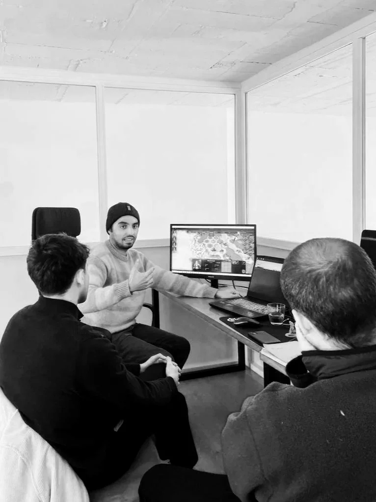 The Ramezware team reviewing game development at the Málaga studio